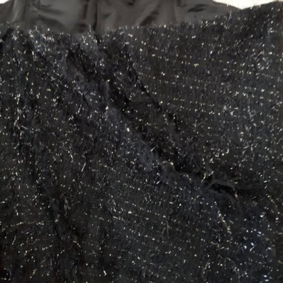 NWT Zara black textured sequin & semi-sheer frayed mini skirt, M - Picture 13 of 13